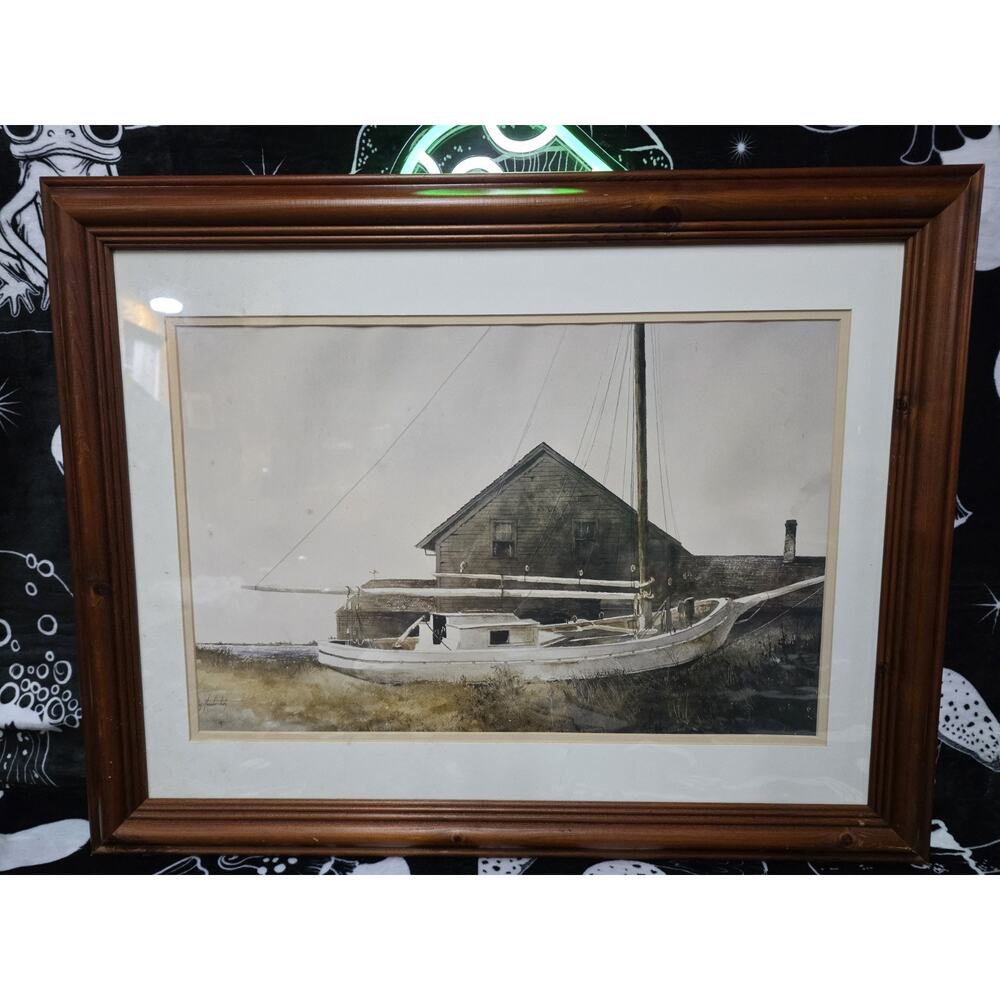 Drydocked, Ray Hendershot, Wall Decor Art Print Framed 27.75 X 21.75